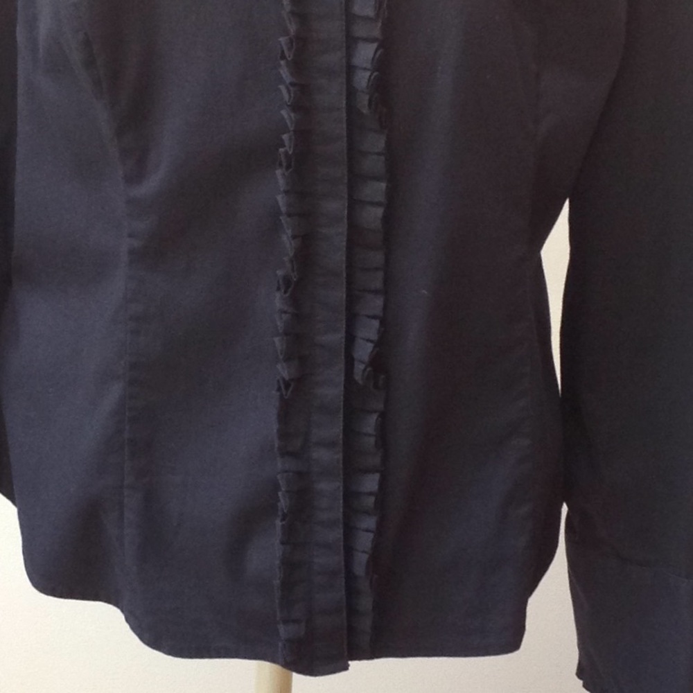 Ann Taylor Loft Ruffled Button Down Work Shirt - image 3